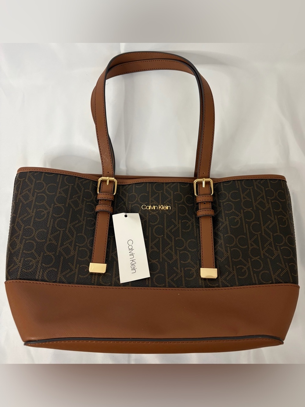 Calvin Klein Brown Monogram Shoulder Bag/Purse-Style H7GAJ4VG-Brand New W/ Tags